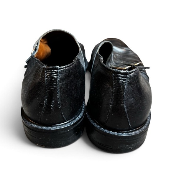 R. Martegani Double Monk Strap Dress Shoes Black Leather Italy 11.5